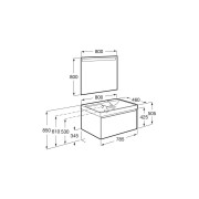 Ona Pack 1 Tiroir 800Mm Lavabo Droite Orme Foncé-Roca A851721511 