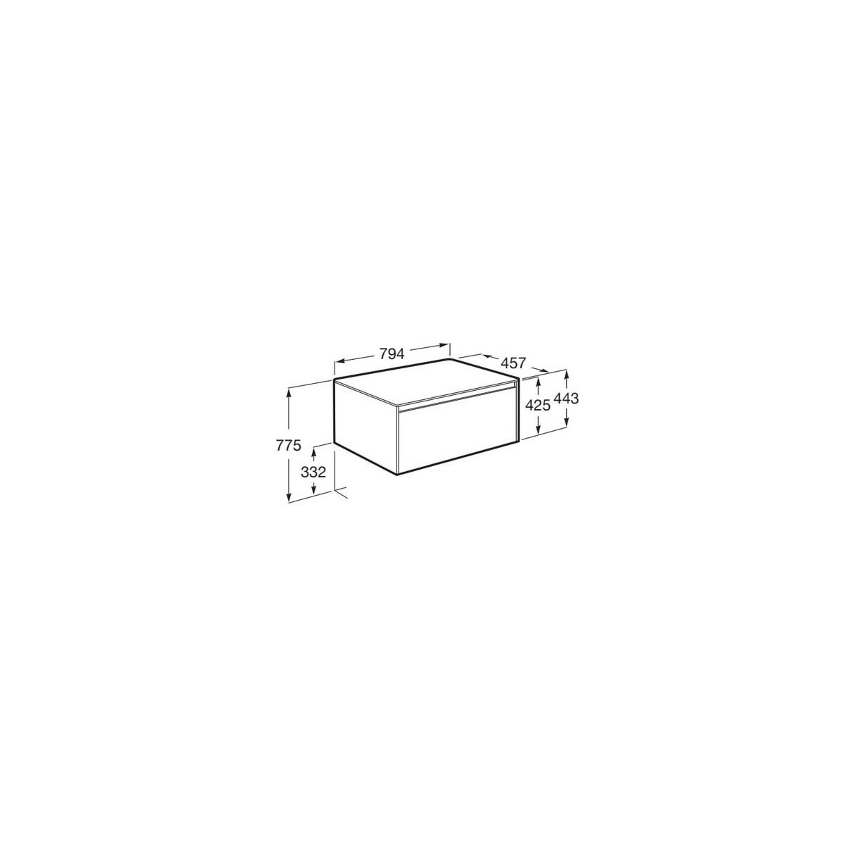 Ona Meuble 1 Tiroir + Plan 800Mm Gris Mat-Roca A851724510 