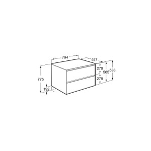 Ona Meuble 2 Tiroirs Pr Lavabo Gauche + Plan 800Mm Blanc Mat-Roca A851729509 