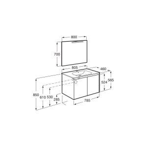 Tenet Pack 2 Portes 800 Mm Noyer - ROCA A851784517 