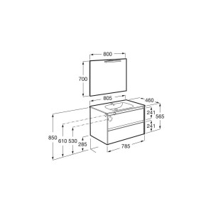 Tenet Pack 2 Tiroirs 800 Mm Blanc Brillant - ROCA A851787806 