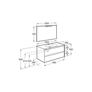 Tenet Pack 2 Tiroirs 1000 Mm City Oak - ROCA A851788402 