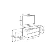 Tenet Pack 2 Tiroirs 1000 Mm Noyer - ROCA A851788517 