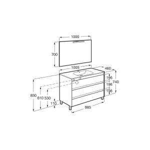 Tenet Pack 3 Tiroirs 1000 Mm City Oak - ROCA A851792402 