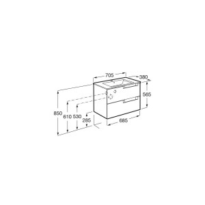 Aleyda Unik Compact 2 Tiroirs 700 Mm Noir Mat - ROCA A851811523 