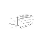 Aleyda Unik 3 Tiroirs 1000 Mm Bois Naturel - ROCA A851827524 