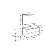 Aleyda Pack 2 Tiroirs Lavabo À Gauche 1000 Mm Gris Pierre Mat - ROCA A851840514 