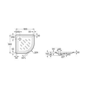 Easy Receveur Acryl 900 Angle Blanc - ROCA A276085000 