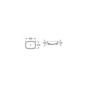 Vasque à poser rectangulaire Inspira Soft 37X50 Blanc - ROCA A327500000 