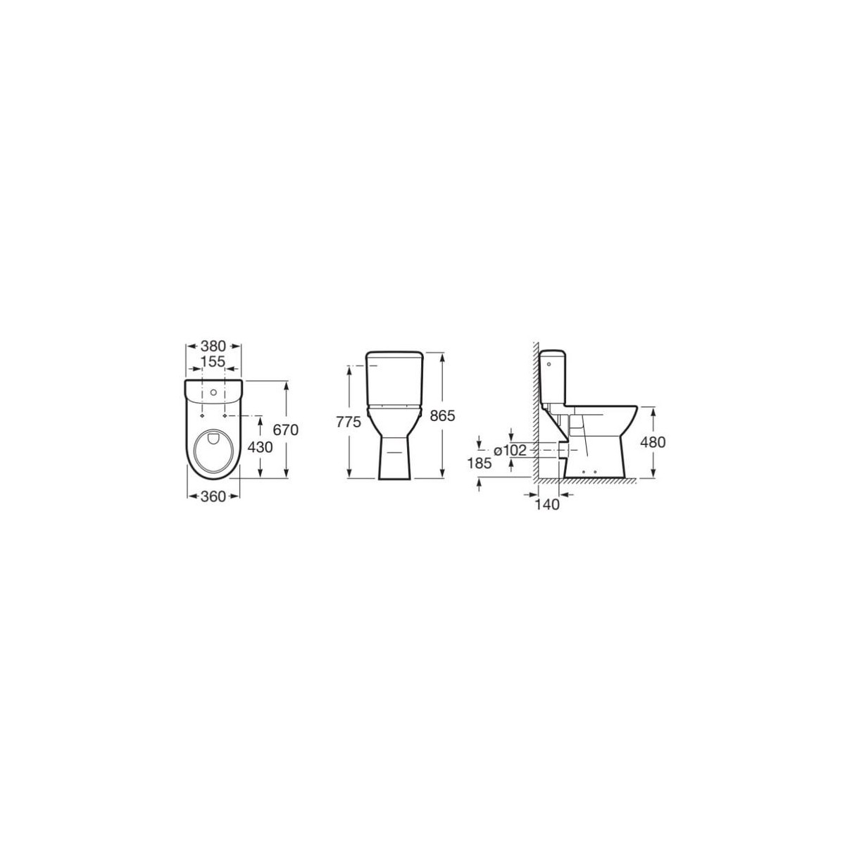Access Reservoir A3/L+D2Dcaja Avec Fixation Blanc - ROCA A341230000 