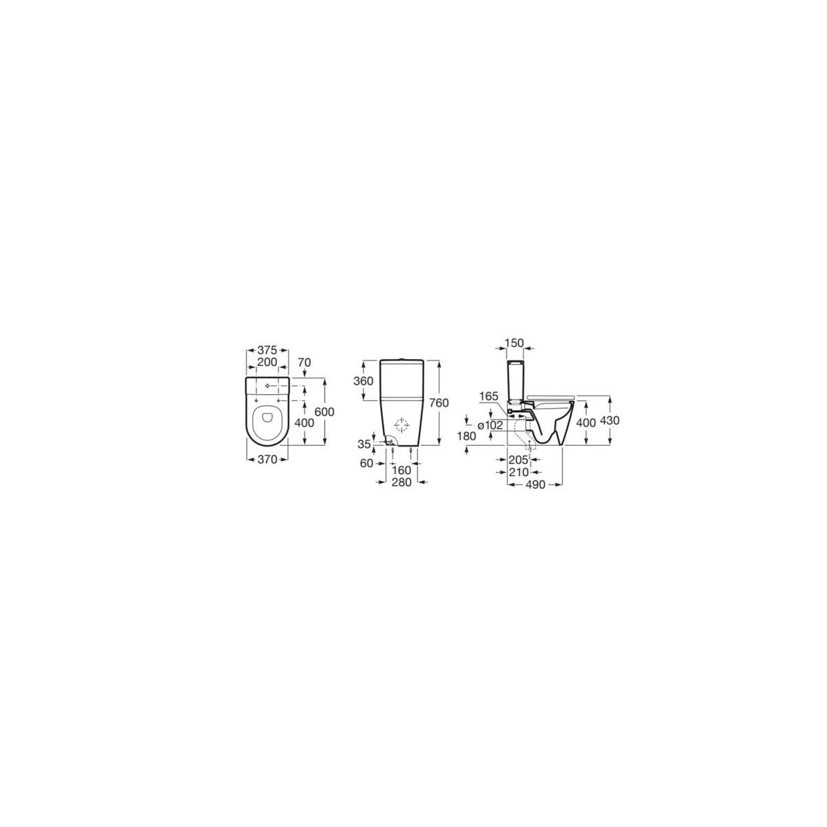 Inspira rd cuv au sol cpt 600 mm dual rimless beige - ROCA A342529650 