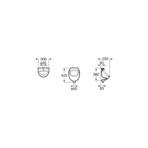Mini Urinario Alim.Superieure Haute Sans Fixation Blanc - ROCA A353145000 