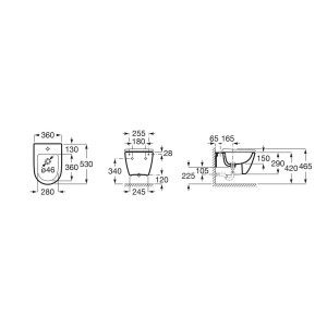 Ona Bidet Suspendu 540 Fixations Cachées Blanc Brillant-Roca A357685000 