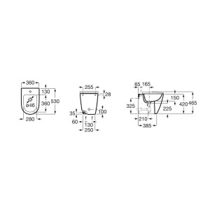 Ona Bidet Au Sol 530 Btw Blanc Brillant-Roca A357687000 