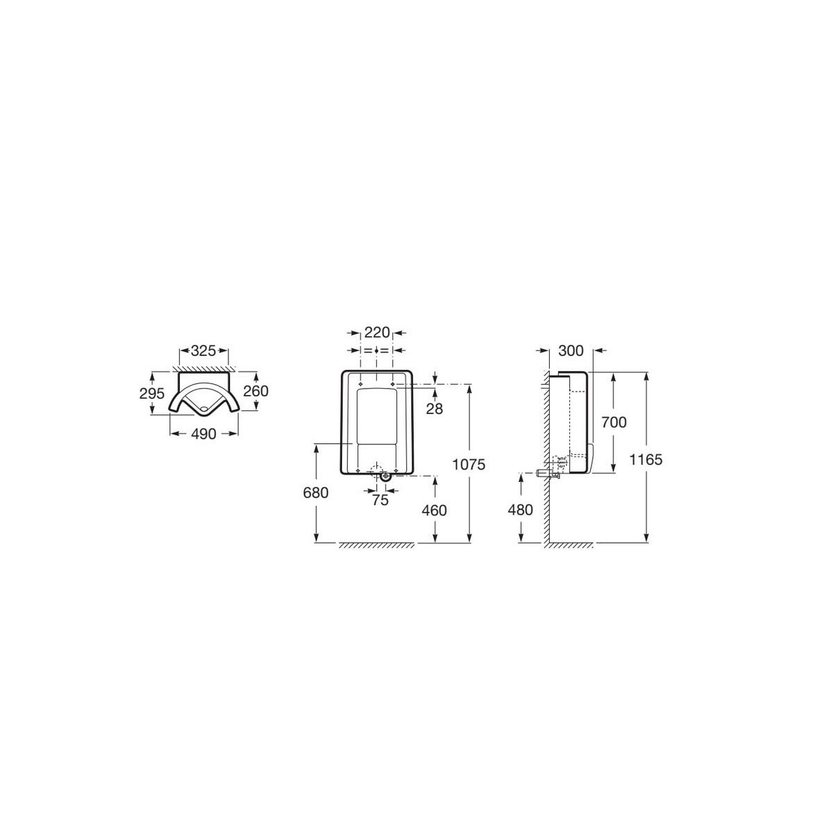 Site Frontal Urinoir Alimentation Superieure Blanc - ROCA A359607000 