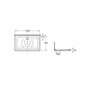 Malta Extra-Plat 120X75 Blanc - ROCA A373505000 