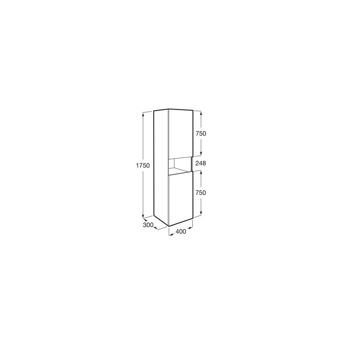 Delta Colonne 400Mm 1 Niche Chêne Blanchi-Roca A857636512 