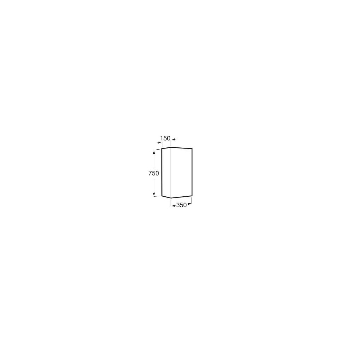 Colonne salle de bains retournable 1 porte 2 étagères Delta Colonne 35cm Vert Mat - Roca A857637513 
