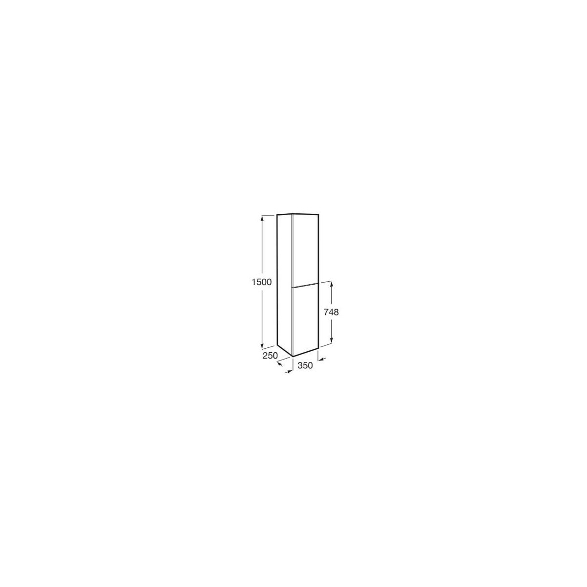 Colonne 2 Portes 150X35X25 Gris Anthracite Brillant Extra - ROCA A857702153 