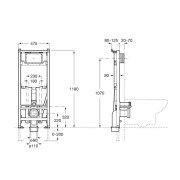 Bâti-support pour cuvette de WC suspendue Duplo One Smart - ROCA A890078020 