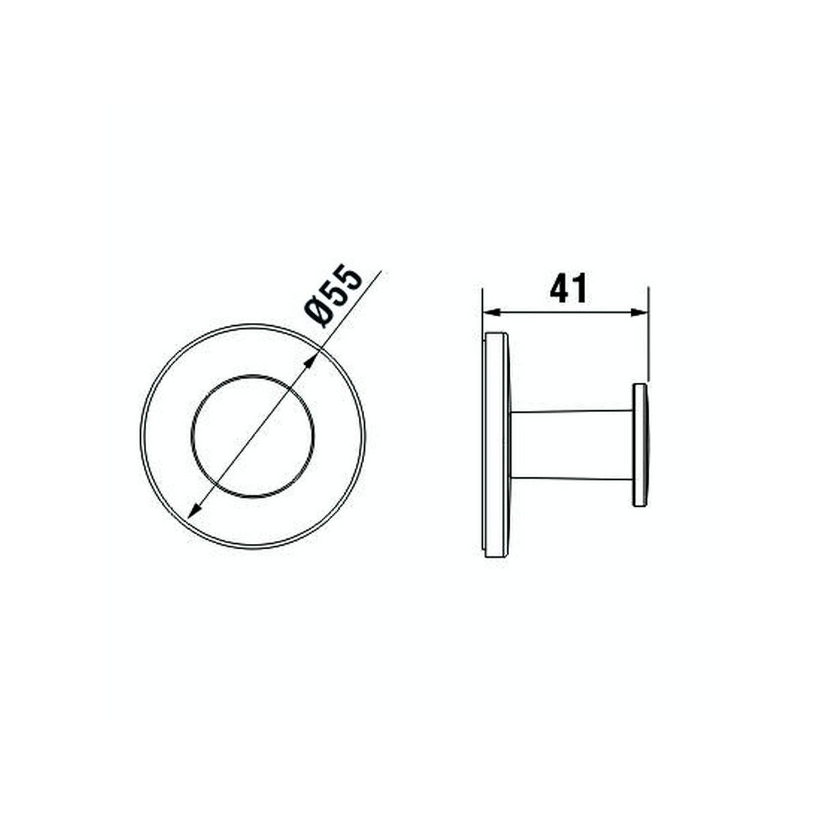 Cana patère à coller chromée chromé 55x41x55 mm - LAUFEN H3811330040001 