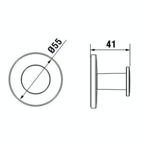 Cana patère à coller chromée chromé 55x41x55 mm - LAUFEN H3811330040001 