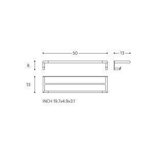 Hali porte-serviettes double avec patères 50 cm chromé chromé 500x127x70 - LAUFEN H3811720040001 