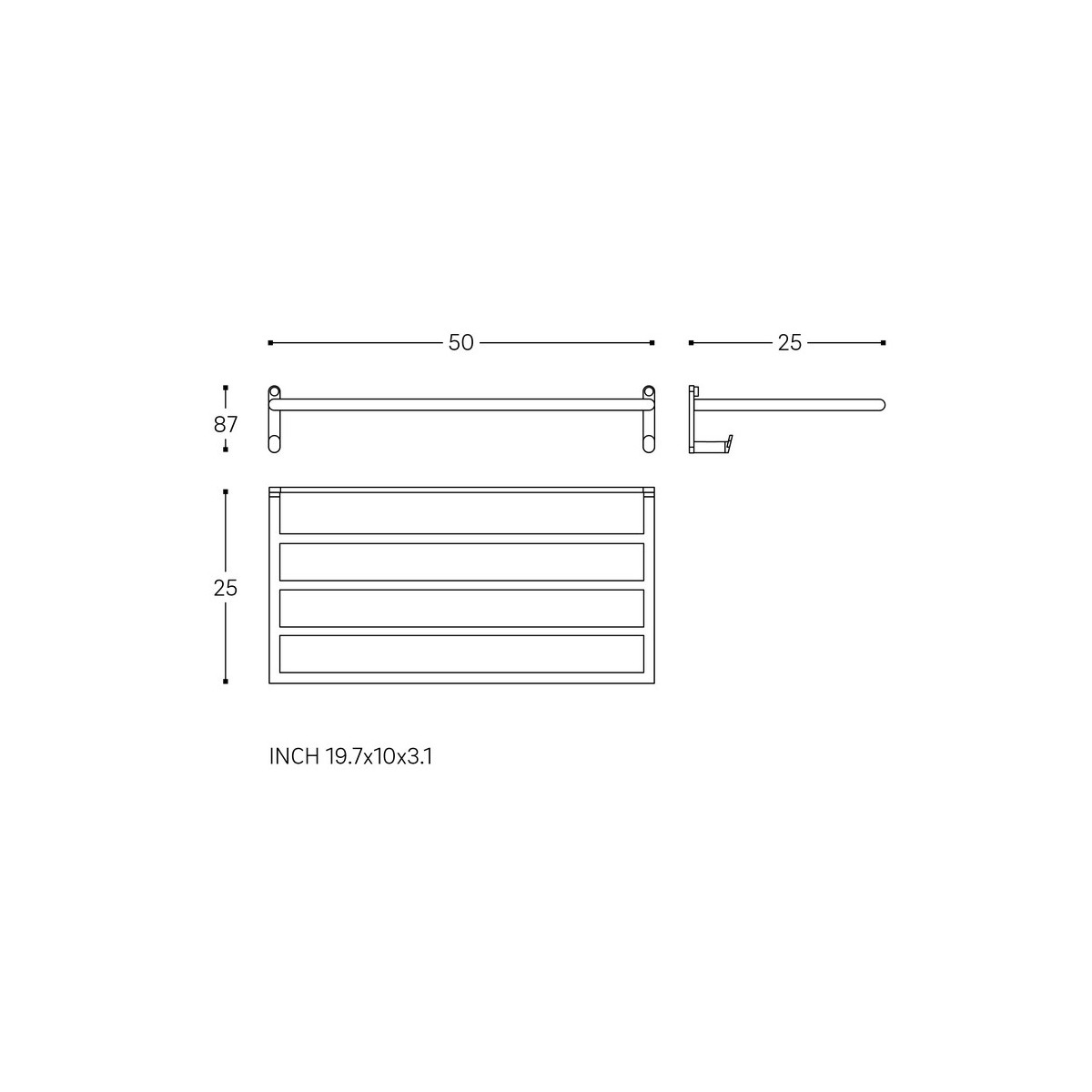 Hali p-serviettes de réserve avec patères intégrées 50 cm chromé chromé 500x251 - LAUFEN H3811720040011 