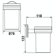 Cana porte-brosse à dents mural à coller chromé chromé 76x110x122 mm - LAUFEN H3821320040001 