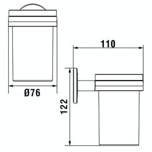 Cana porte-brosse à dents mural à coller chromé chromé 76x110x122 mm - LAUFEN H3821320040001 