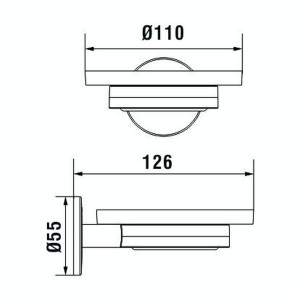 Cana porte-savon mural à coller chromé chromé 110x126x55 mm - LAUFEN H3831310040001 