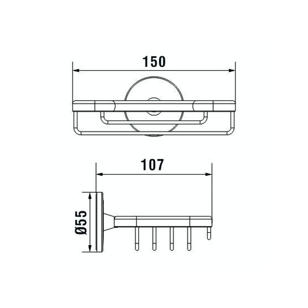Cana porte-savon mural à coller chromé chromé 150x107x55 mm - LAUFEN H3831310040011 