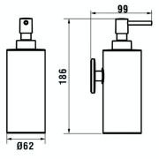 Cana distributeur de savon liquide mural à coller chromé chromé 62x98x186 mm - LAUFEN H3831320040011 