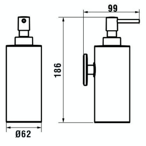 Cana distributeur de savon liquide mural à coller chromé chromé 62x98x186 mm - LAUFEN H3831320040011 