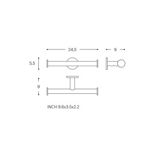 Niara porte-papier toilette double sans couvercle or pâle mat 245x82x58 mm - LAUFEN H3840621650011 