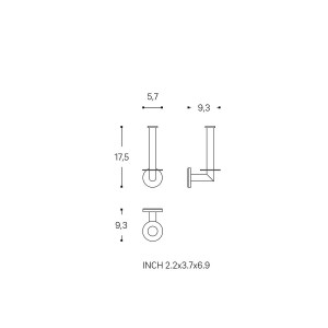 Niara porte-papier toilette vertical or pâle mat 58x95x176 mm - LAUFEN H3840621650021 