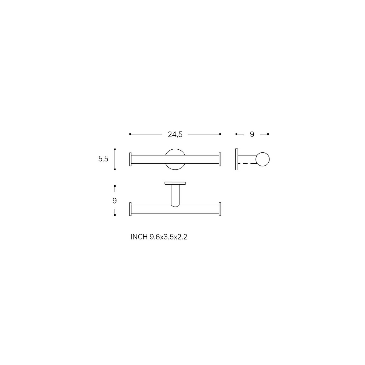 Niara porte-papier toilette double sans couvercle pvd or rosé brossé 245x82x58mm - LAUFEN H3840621680011 