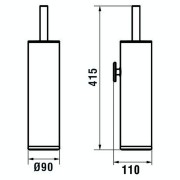 Cana porte-balayette à coller chromé chromé 90x110x415 mm - LAUFEN H3841310040011 