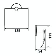 Cana porte-papier rouleau avec couvercle à coller chromé chromé 125x54x120 mm - LAUFEN H3841320040011 