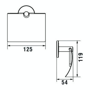 Cana porte-papier rouleau avec couvercle à coller chromé chromé 125x54x120 mm - LAUFEN H3841320040011 