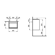 Meda meuble 450 1p charnières à d pour lave-mains 815111 blc mat 435x340x515 - LAUFEN H4215410112601 
