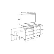Aleyda Pack 6 Tiroirs 1200 Mm Bois Blanchi - ROCA A851890525 