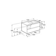 Tenue unik 2 tiroirs lavabo asymétrique droite 1000mm bleu nuit mat - ROCA A851938538 