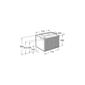 Horizon unik meuble 1t 700 + plan blanc + vasque view 600x420 mm blanc mat - ROCA A851948554 