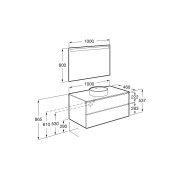 The gap pack 2t pour vasque centrée 1000mm city oak/poignées nickel mat - ROCA A851973402 