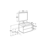 The gap pack 2t lavabo mural (unik+miroir) 800mm city oak/poignées nickel mat - ROCA A851975402 