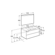 The gap pack 2t lavabo mural centré 1000mm frêne nordic/poignées nickel mat - ROCA A851976434 