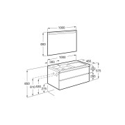 The gap pack 2t lavabo mural gauche 1000mm city oak/poignées nickel mat - ROCA A851977402 