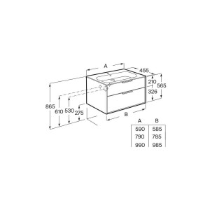 Optica unik 2 tiroirs 600 mm blanc mat - ROCA A851982509 