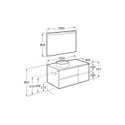 The gap pack 2t + 1p pour vasque à gauche 1000mm noyer/poignées noires - ROCA A852000517 